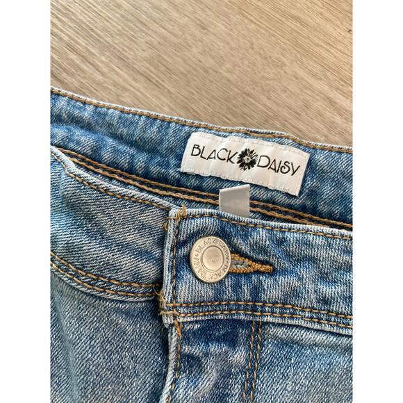 Black Daisy Kate Women's Distressed Ripped Straight Leg Jeans Blue Size 13 - Picture 9 of 9